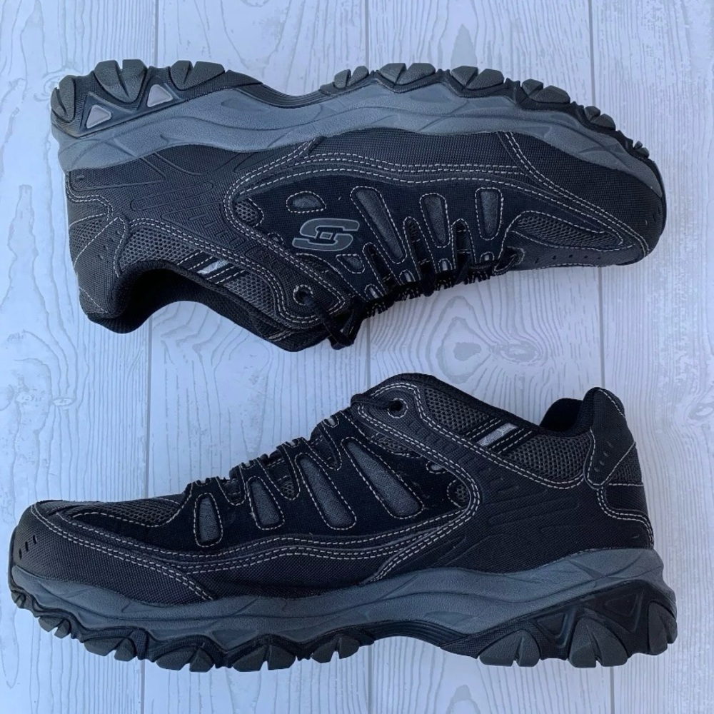 Skechers Men's After Burn 50125 Lace-Up Sneakers Shoes Black/Gray Size 12 - Picture 6 of 13